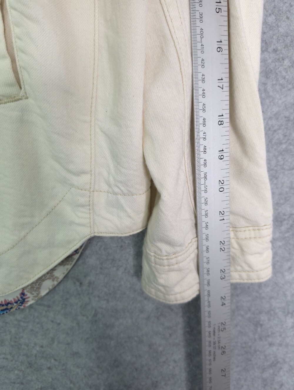 Anthropologie Pilcro Oversized Denim Shirt Chore Jacket Off-White Cream Small - Picture 10 of 10